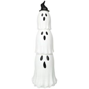 3 Piece 26” Plastic Stacking White Ghost Stackable Fall and Halloween Decor NEW